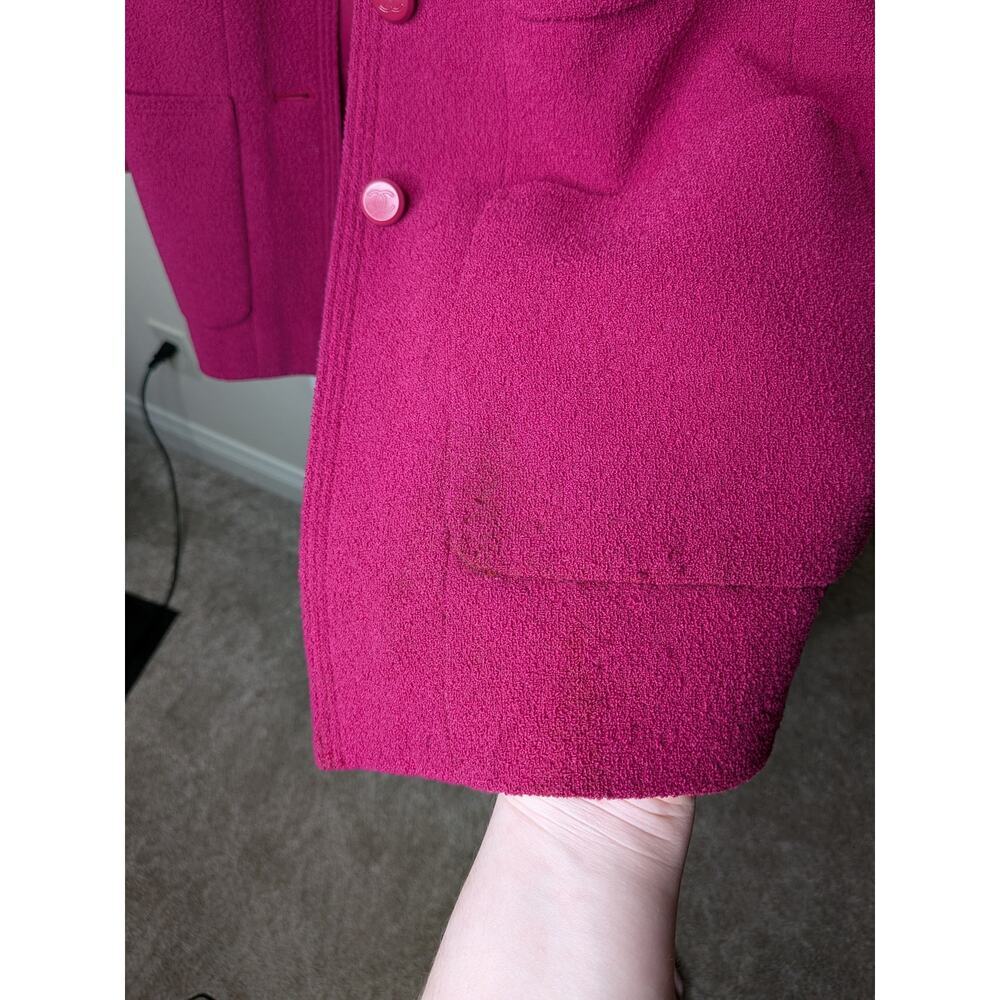 CHANEL Wool Jacket Blazer Hot Pink size 48 with 4 Front Pockets - Picture 8 of 15